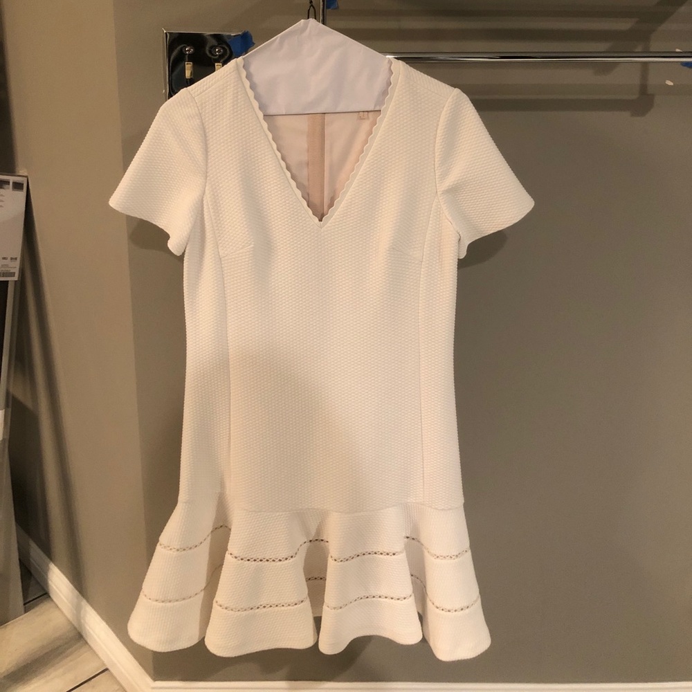 White V-Neck Rebecca Taylor Dress